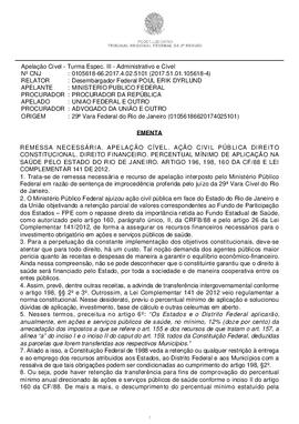 Retenção parcial de valores do Fundo de Participação dos Estados ante a não aplicação do percentual mínimo em serviços públicos de saúde