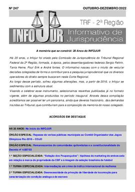 Informativo de Jurisprudência - INFOJUR nº 247 ("A Memória que se Constrói: 20 Anos do INFOJUR")